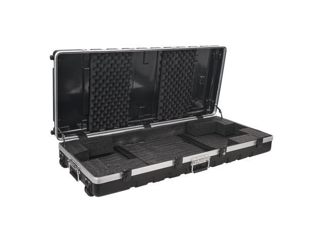 Sound Town Lightweight 61-Note Keyboard Case, ATA Flight Case with TSA Approved Locking Latches, Customizable Interior, Recessed Wheels (STKBC-61)