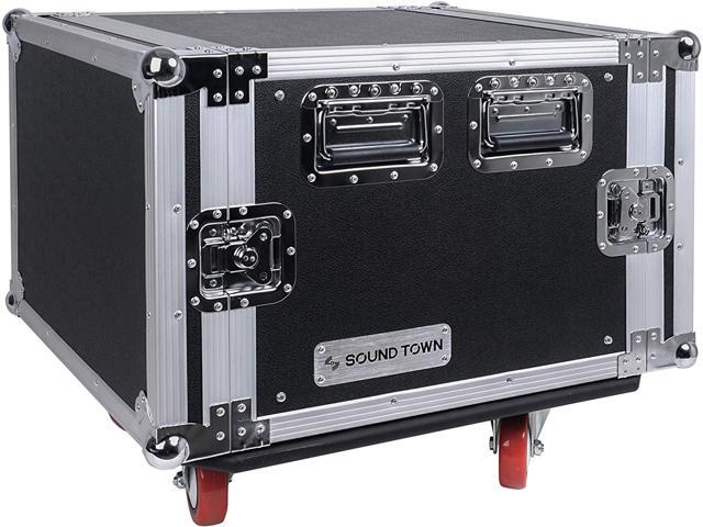 Sound Town PA DJ Combo with 8U Rack/Road ATA Case w/Casters, One 10 Outlet AC Power Conditioner/Sequencer (STRC-8PSA28)