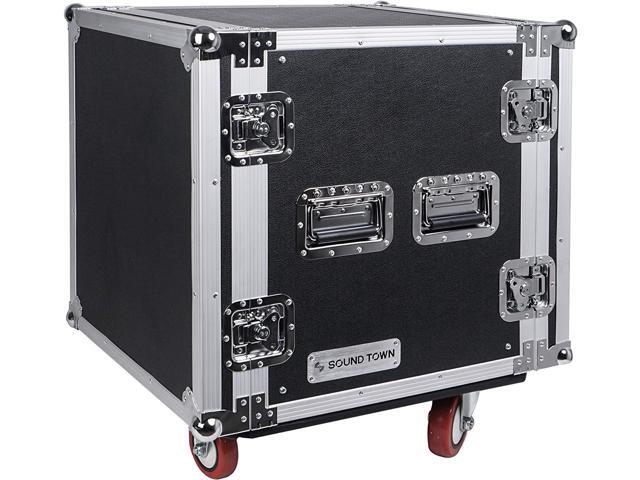 Sound Town PA DJ Combo with 12U Rack/Road ATA Case w/Casters, One 10 Outlet AC Power Conditioner/Sequencer (STRC-12PSA28)