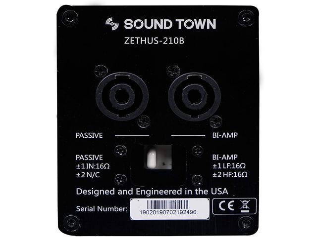 Sound Town ZETHUS Pair of Dual 10-inch Line Array Speaker System with Dual Titanium Compression Drivers, Full Range/Bi-amp Switchable, Black...