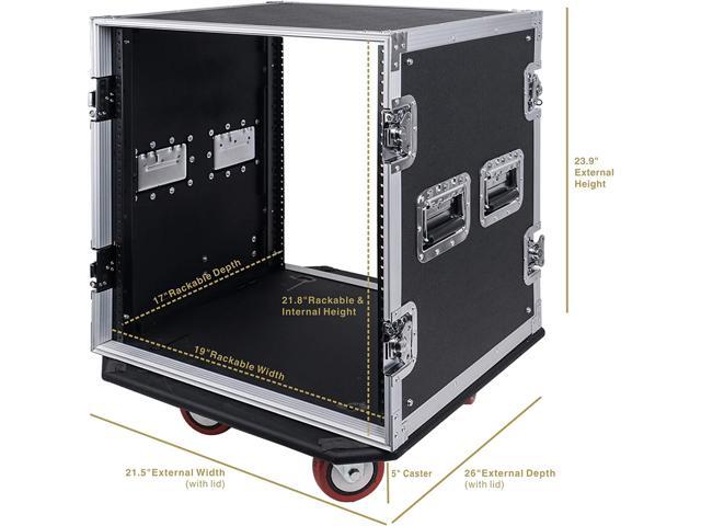 Sound Town PA DJ Combo with 12U Rack/Road ATA Case w/Casters, One 10 Outlet AC Power Conditioner/Sequencer (STRC-12PSA28)