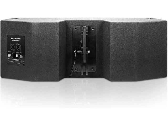 Sound Town ZETHUS Pair of Dual 8-inch Line Array Speaker System with Titanium Compression Driver, Full Range/Bi-amp Switchable, Black...