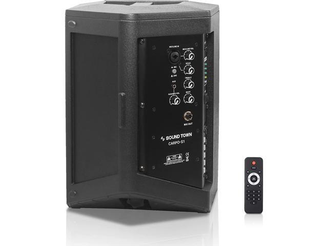 Sound Town Multi-position All-in-one Powered PA System with TWS Bluetooth, Rechargeable Battery (CARPO-S1)