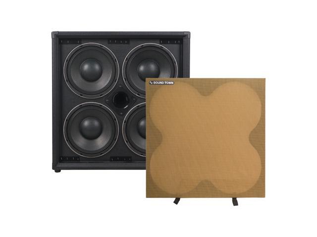 Sound Town 4 x 10 800W Bass Cabinet w/Horn, 8-ohm, 50oz Magnet, 3 Voice Coil, Birch Plywood, Black Tolex (BGC410BK)
