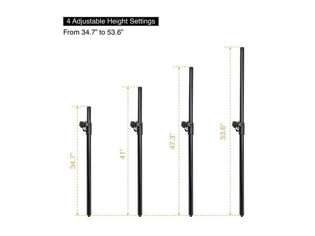 Sound Town 2-Pack Subwoofer Speaker Poles with Adjustable Height and M20 Thread