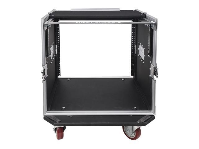 Sound Town 10-Space PA/DJ Pro Audio Rack/Road ATA Server Case with Slant Mixer Top (STMR-10UW)