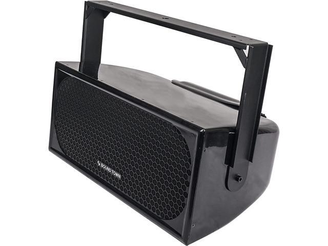 Sound Town IP55 Certified Dual 10' Weather-Resistant Loudspeaker w/U Bracket for Installation, Fiber Glass Enclosure, Black (TITAN-FG210B)