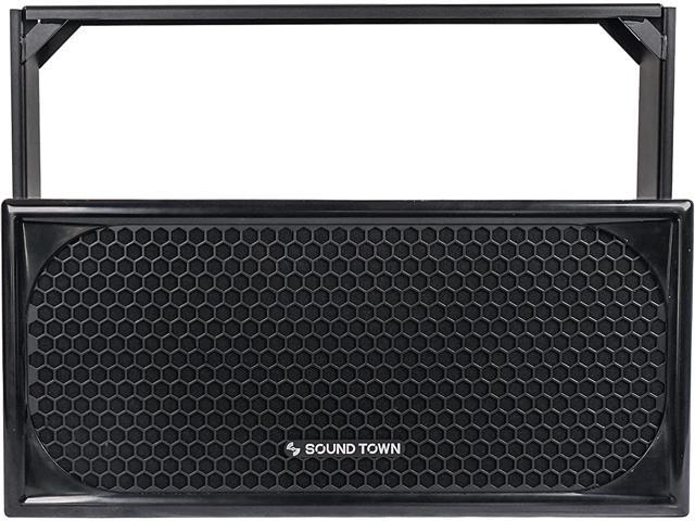 Sound Town IP55 Certified Dual 10' Weather-Resistant Loudspeaker w/U Bracket for Installation, Fiber Glass Enclosure, Black (TITAN-FG210B)