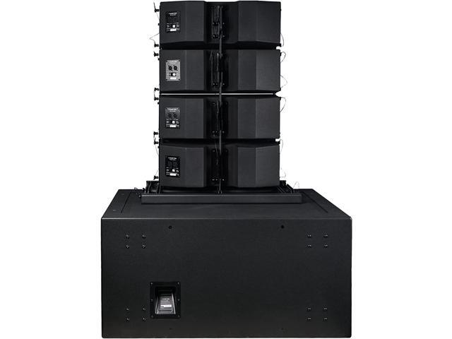 Sound Town ZETHUS Series Line Array Speaker System with One Dual 18-inch Subwoofer, Four Compact Dual 8-inch PA Speakers, One Stack Adapter, Black...