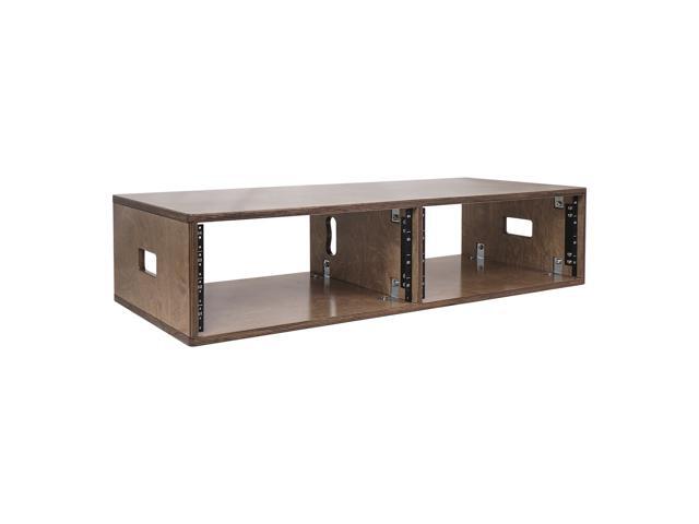 Sound Town DIY 2 x 4U Studio Rack, Plywood, Weathered Gray For Recording Room, Home Studio (SDRK-D4B)