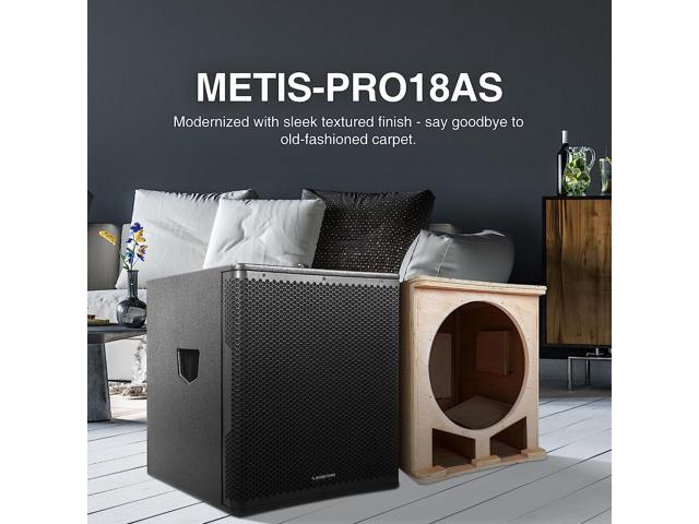 Sound Town METIS Series Pair of 2400 Watts 18' Powered PA/DJ Subwoofer with Class-D Amplifier, Plywood, Black (METIS-PRO18AS-PAIR)