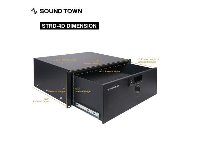 Sound Town 19-inch 4U Locking Rack Drawer with Protection Foam (STRD-4D) - image 6