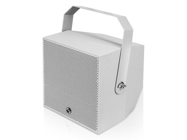 Sound Town IP55 Certified 2-Way 70V/100V 8' Coaxial Weather-Resistant Installation Loudspeaker with U Bracket, Gray (TITAN-8G)