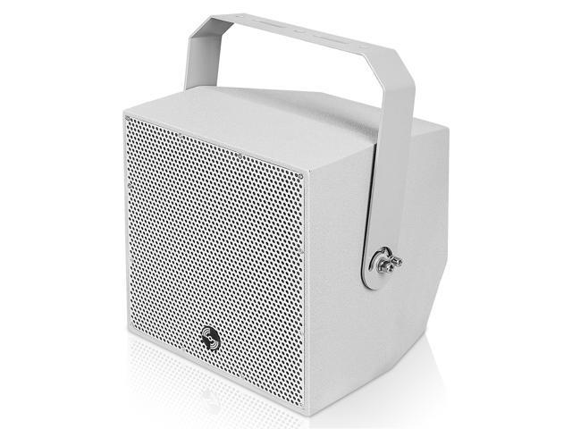 Sound Town IP55 Certified 2-Way 70V/100V 6' Coaxial Weather-Resistant Installation Loudspeaker with U Bracket, Gray (TITAN-6G)