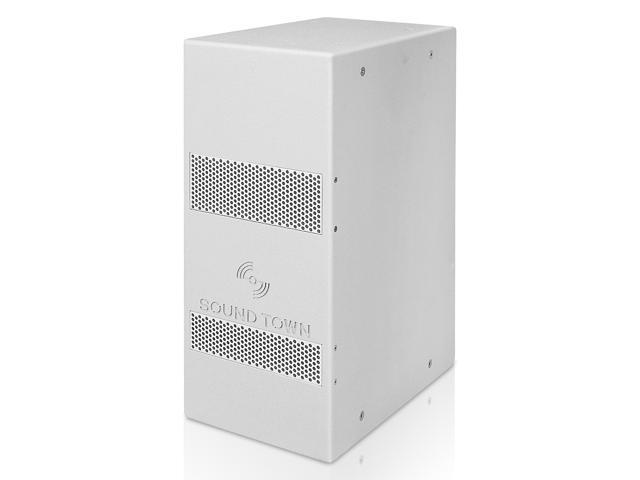 Sound Town IP55 Certified Dual 8' Weather-Resistant Subwoofer with Folded Horn Design, Gray (TITAN-S28G)