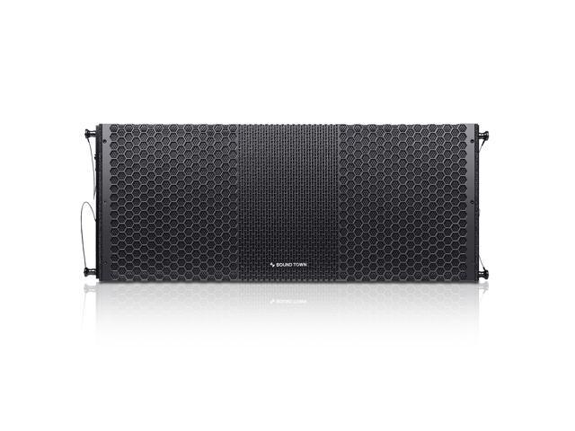 Sound Town ZETHUS Series Dual 10' Powered Line Array Loudspeaker with Onboard DSP, Black (ZETHUS-210BPW)