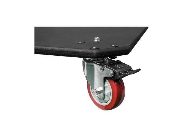 Sound Town Replacement Caster Board for Road/Rack Case, with 4-inch Wheels and Brakes (STRC-CB)