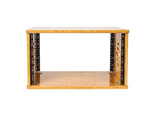 Sound Town DIY 6U Solid Bamboo Studio Equipment Rack - 14.2' Depth, Ventilation, Carbonized Bamboo for Recording Room, PA/DJ Pro Audio, Home Audio...