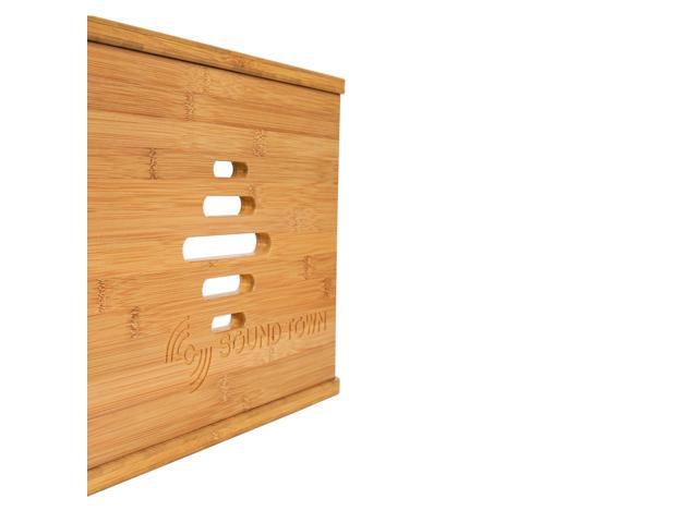 Sound Town DIY 8U Solid Bamboo Studio Rack - 16' Depth, Ventilation, with Rubber Feet, Casters and Front/Back Rails (STBR-8UW)
