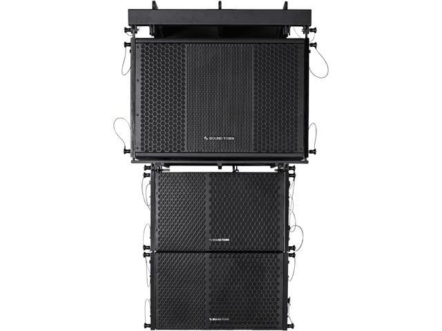 Sound Town ZETHUS Series Powered Line Array Speaker System with One 15-inch Subwoofer, Two 10-inch Line Array Speakers with Onboard DSP, Black...