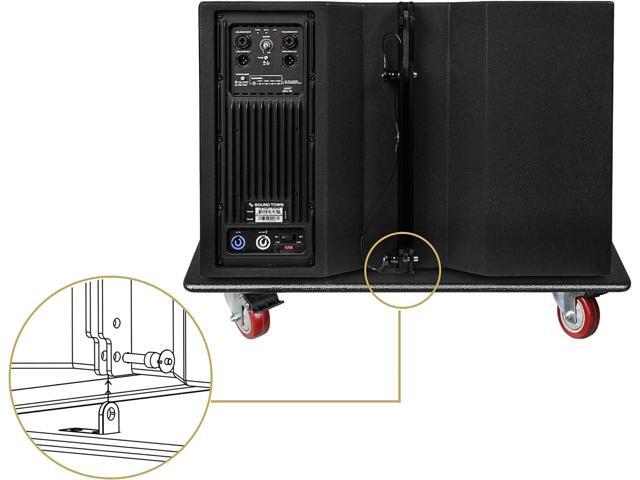Sound Town Sturdy Plywood Caster Board for Safe and Easy Transport of ZETHUS-115S/115SPW Subwoofer and Furniture, with 4-inch Wheels and Brakes...