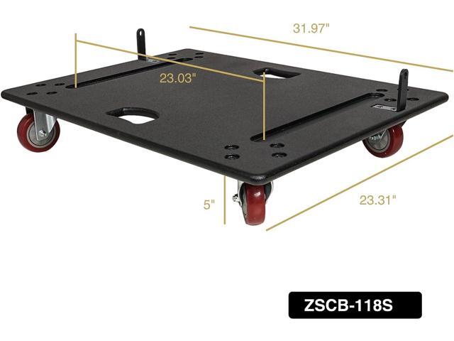 Sound Town Rugged Plywood Caster Board for Smooth and Secure Transport of ZETHUS-118S/118SPW Subwoofer and Funiture, with 4-inch Wheels and Brakes...