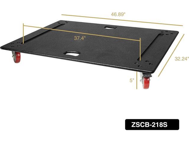 Sound Town Heavy-Duty Plywood Caster Board for ZETHUS-218S/218SPW Subwoofers and Furniture, with 4-inch Wheels and Brakes (ZSCB-218S)