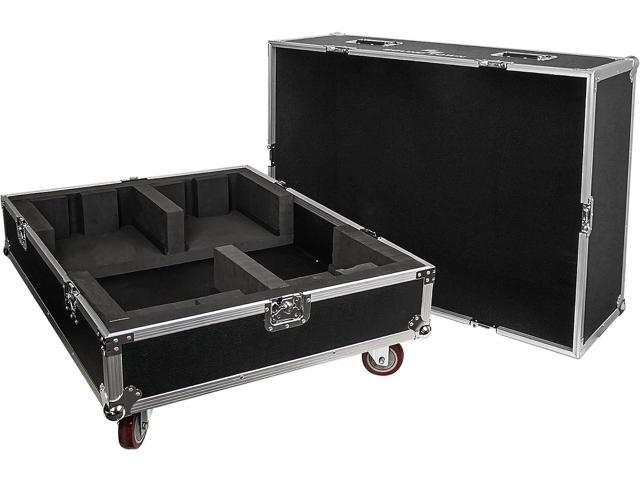 Sound Town ZETHUS Pair of Dual 10-inch Powered Line Array Speaker System with Flight Case, Black (Z210BPWX2-IFC)