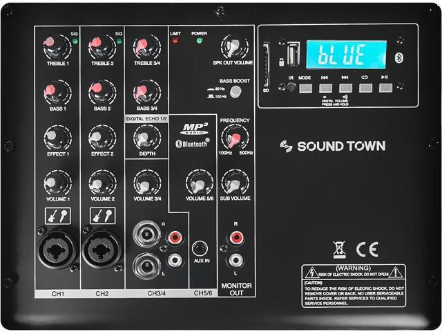 Sound Town Subwoofer and Line Array Column Speaker System, with Two 500W Passive Column Speakers and One 12 1400W Powered Subwoofer with Built-in...
