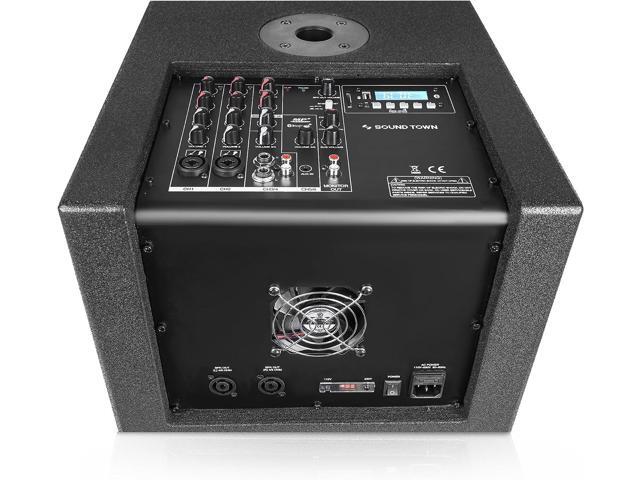 Sound Town Subwoofer and Line Array Column Speaker System, with Two 500W Passive Column Speakers and One 12 1400W Powered Subwoofer with Built-in...