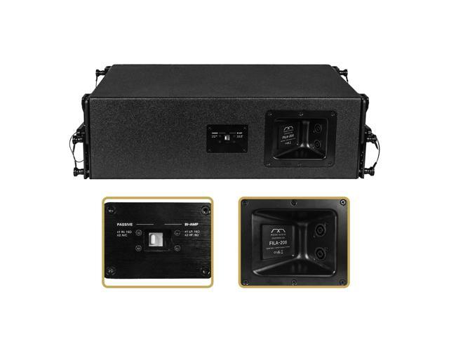 Sound Town Mode Audio Series 2 x 8' Line Array Loudspeakers, with Italian Neodymium Drivers, Plywood, Full-Range / Bi-Amp Switchable, Aluminum Side...