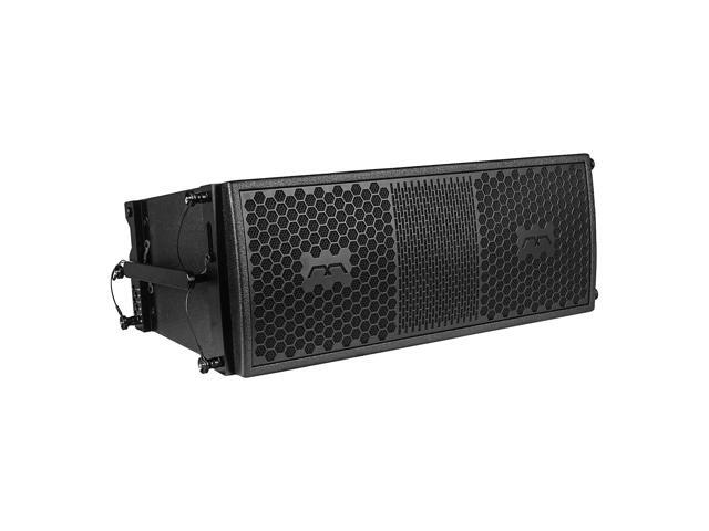 Sound Town Mode Audio Series 2 Pairs of 2 x 8 Line Array Loudspeakers, with Italian Neodymium Compression Driver, Plywood, Full-Range/Bi-Amp...