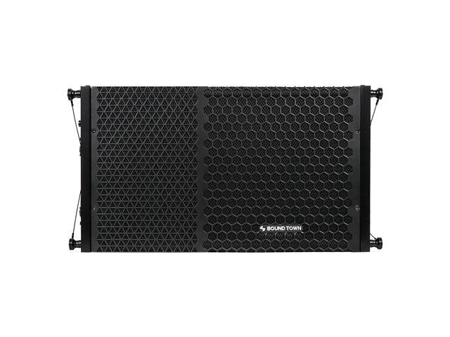 Sound Town ZETHUS Series 600W Line Array Speaker System with Four 10-inch Passive Line Array Speakers, Full-Range/Bi-Amp Switchable, for...