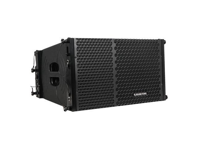 Sound Town ZETHUS Series 600W Line Array Speaker System with Four 10-inch Passive Line Array Speakers, Full-Range/Bi-Amp Switchable, for...