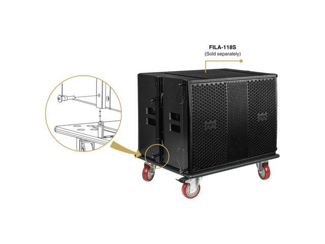 Sound Town Durable Plywood Caster Board for Reliable Transport of FILA-118S Subwoofer and Furniture, with 4-inch Wheels and Brakes (ZSCB-FL118S)