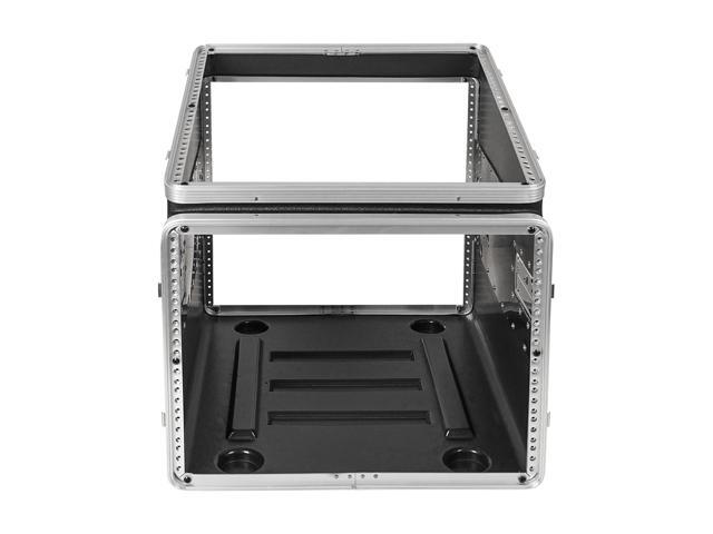 Sound Town Lightweight and Compact 8U ATA ABS Rack Case, with Slant Mixer Top, Casters, 21' Depth, 10U Top and 8U Side Spaces (STMR-A10X8UW)