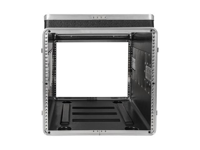Sound Town Lightweight and Compact 8U ATA ABS Rack Case, with Slant Mixer Top, Casters, 21' Depth, 10U Top and 8U Side Spaces (STMR-A10X8UW)
