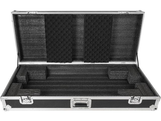 Sound Town Plywood 61-Note Keyboard ATA Flight Case, with Recessed Wheels, Handles and Latches, High-density Foam Interior (STRC-KB61W)