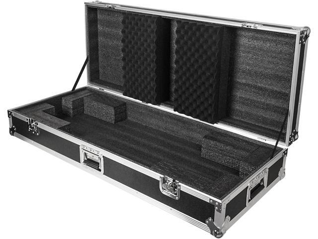 Sound Town Plywood 76-Note Keyboard ATA Flight Case, with Recessed Wheels, Handles and Latches, High-density Foam Interior (STRC-KB76W)