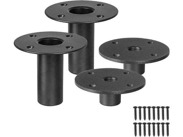 Sound Town Speaker Pole Mounts, PA/DJ Speaker Cabinet Adapters, Two with 35mm (1 3/8') Pole Mounting, Two with M20 Threaded Mounting, Black...