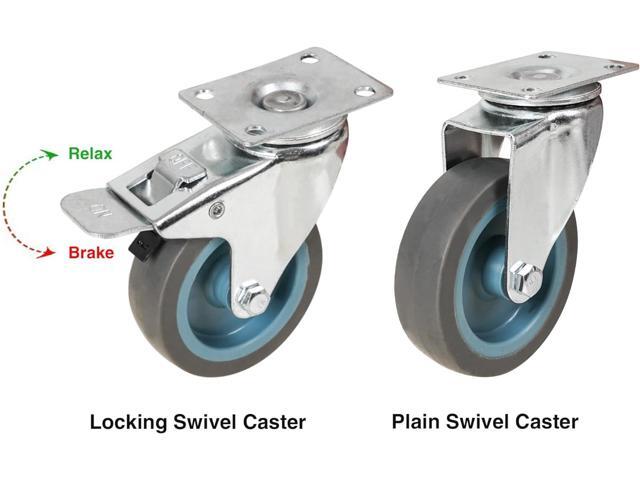 Sound Town 4 Pack 3' Swivel Caster Wheels with Brake, Replacement Caster Wheels for Strk-M Series Rack Case, Home Furniture, Industrial Trailer...