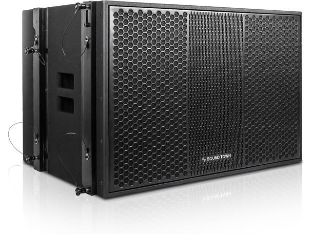 Sound Town ZETHUS Series Passive Line Array Speaker System with One 18-inch Line Array Subwoofer, Four Dual 10-inch Line Array Speakers, One Caster...