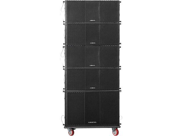 Sound Town ZETHUS Series Passive Line Array Speaker System with One 18-inch Line Array Subwoofer, Four Dual 10-inch Line Array Speakers, One Caster...