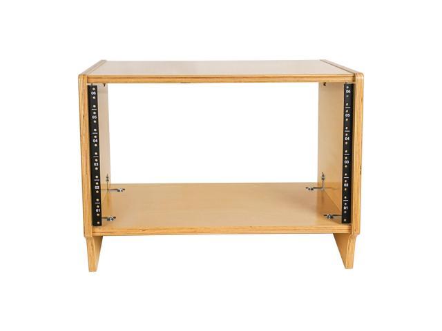 Sound Town DIY 6U Angled Desktop Turret Studio Rack with Baltic Birch Plywood, Golden Oak, Assembly Required (SDRK-Y6SL)