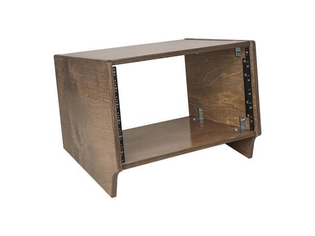 Sound Town DIY 6U Angled Desktop Turret Studio Rack with Baltic Birch Plywood, Weathered Gray, Assembly Required (SDRK-Y6SLB)