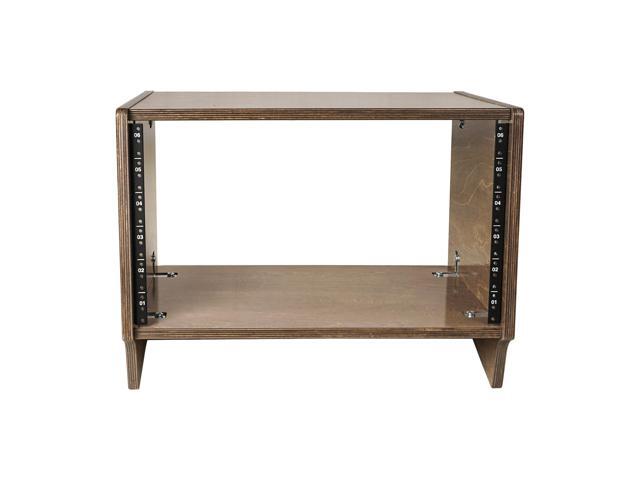 Sound Town DIY 6U Angled Desktop Turret Studio Rack with Baltic Birch Plywood, Weathered Gray, Assembly Required (SDRK-Y6SLB)