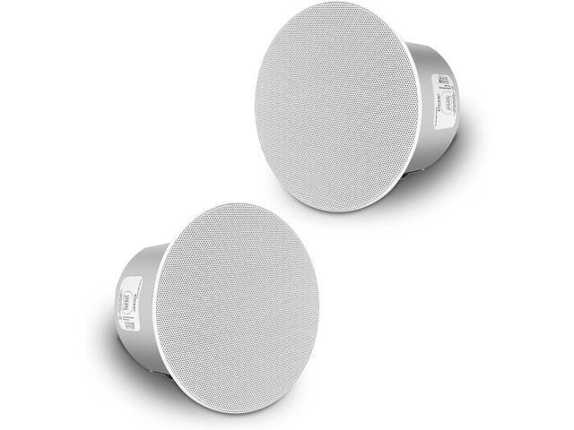 Sound Town Pair of 4.5' Coaxial in-Ceiling Speakers with Metal Backcan and Tile Rails, 70V/100V/8-Ohm Switchable, Magnetic Grill, White (STCS4C-PAIR)