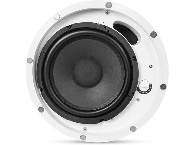 Sound Town Pair of 8' Coaxial in-Ceiling Speakers with Metal Backcan and Tile Rails, 70V/100V/8-Ohm Switchable, Magnetic Grill, White (STCS8C-PAIR)