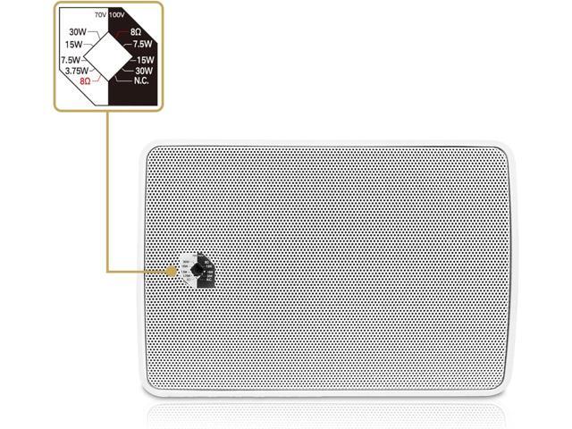 Sound Town Pair of 4.5' Weather-Resistant Surface-Mount Speaker, Indoor/Outdoor, 70V/100V/8ohm, for Home & Commercial Installation, White...