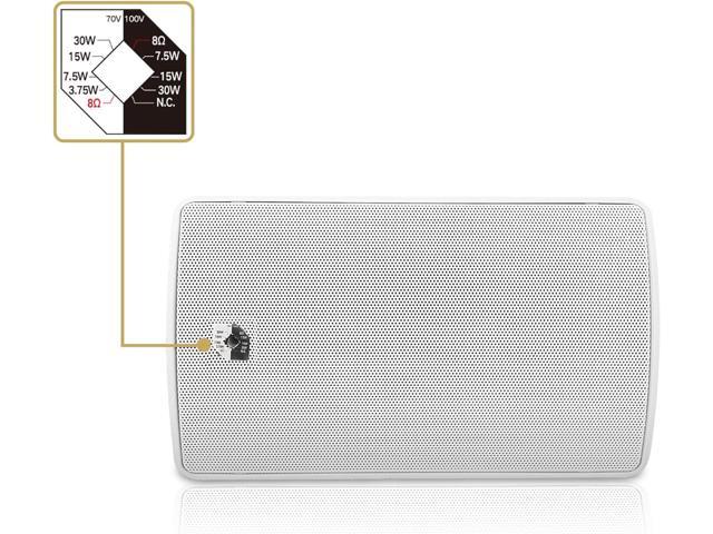 Sound Town Pair of 6.5' Weather-Resistant Surface-Mount Speaker, Indoor/Outdoor, 70V/100V/8ohm, for Home & Commercial Installation, White...